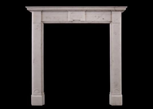 An English Regency white marble fireplace