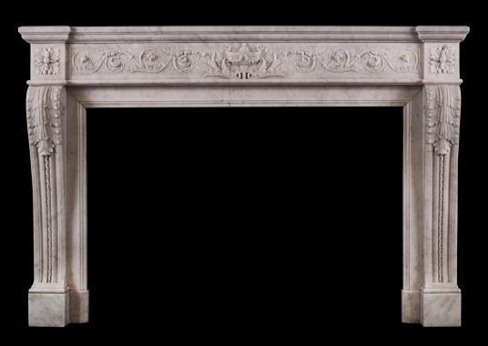 A fine quality 19th century French fireplace in the Louis XVI manner