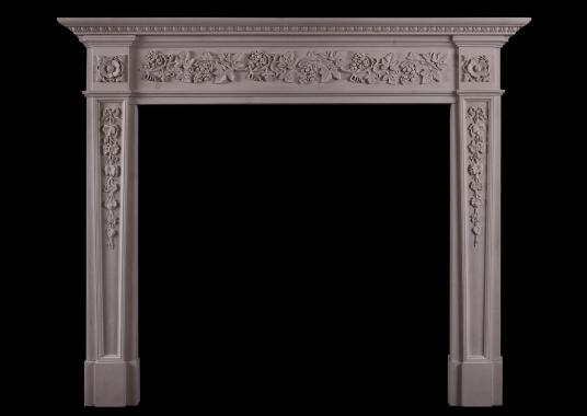 An English Regency style limestone fireplace