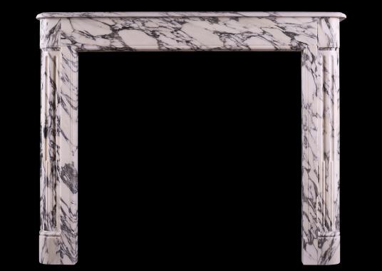 A French Louis XVI style fireplace in Arabescato marble