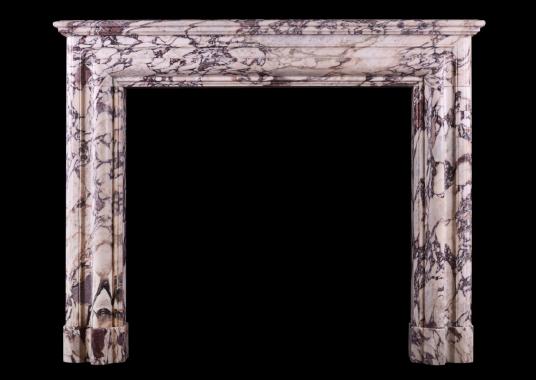 An English fireplace in Breche Violette marble